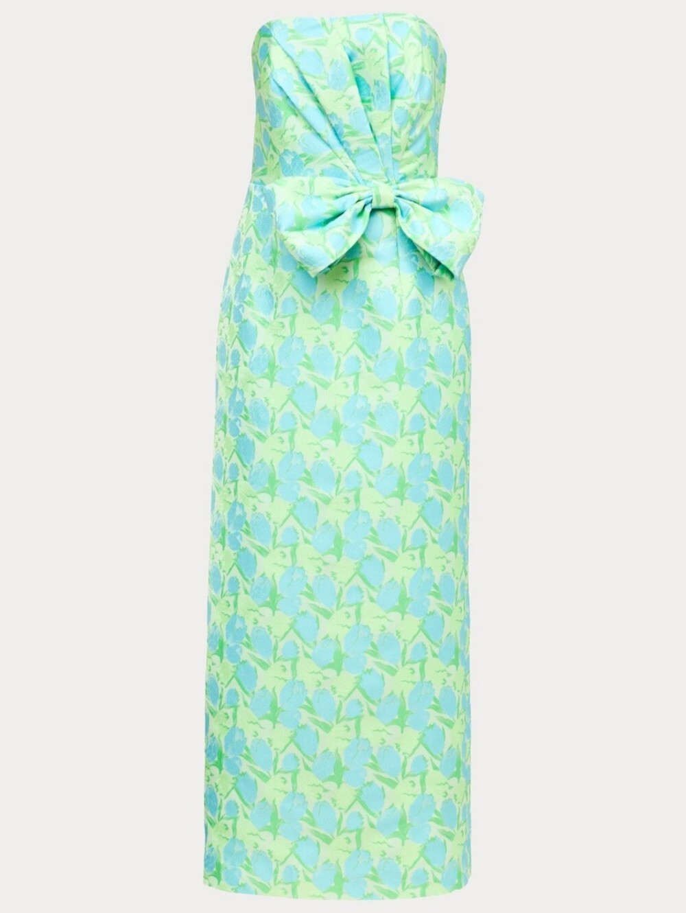 NWT Lilly Pulitzer Tiernan Strapless Maxi Dress Capri Blue Tulip Tango Jacquard - Picture 7 of 9